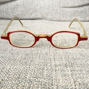 Anne Et Valentin Damus 8A Eyeglasses Frame Red Yellow 38-20-133 Made in France